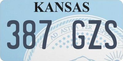 KS license plate 387GZS