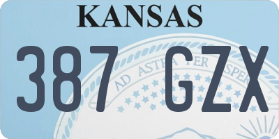 KS license plate 387GZX