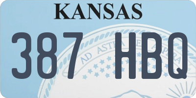KS license plate 387HBQ