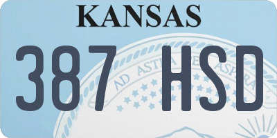 KS license plate 387HSD