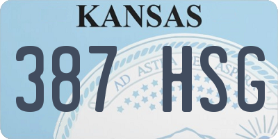 KS license plate 387HSG