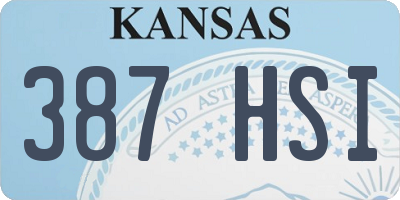 KS license plate 387HSI