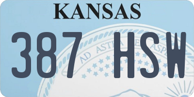 KS license plate 387HSW