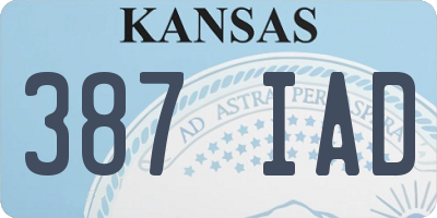 KS license plate 387IAD