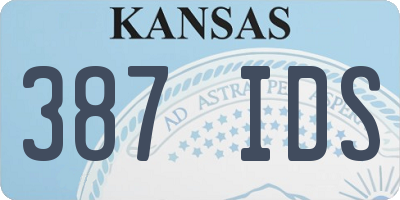 KS license plate 387IDS