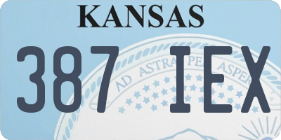 KS license plate 387IEX