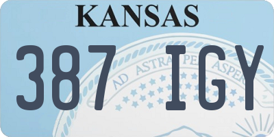 KS license plate 387IGY