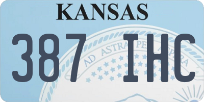 KS license plate 387IHC