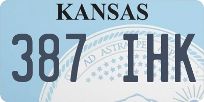 KS license plate 387IHK
