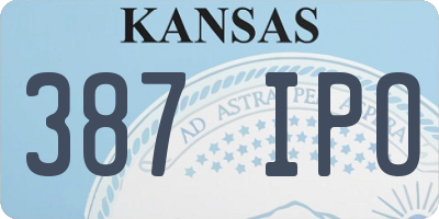 KS license plate 387IPO