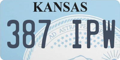 KS license plate 387IPW