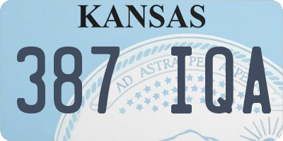 KS license plate 387IQA