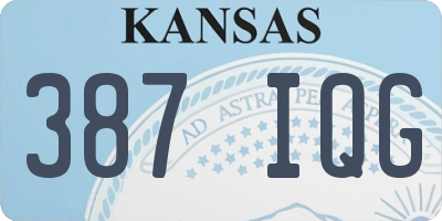 KS license plate 387IQG