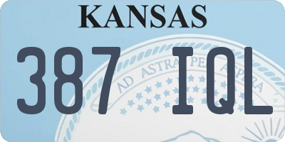 KS license plate 387IQL