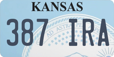 KS license plate 387IRA