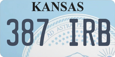 KS license plate 387IRB