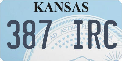 KS license plate 387IRC