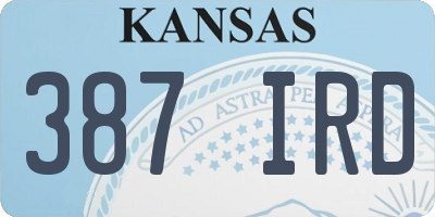 KS license plate 387IRD