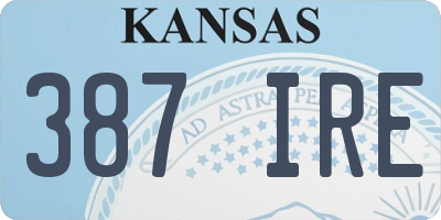 KS license plate 387IRE