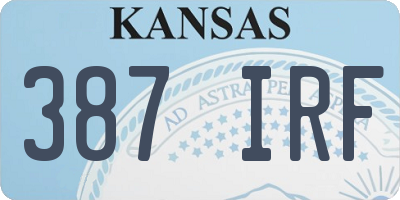 KS license plate 387IRF