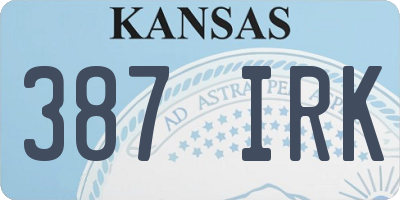 KS license plate 387IRK