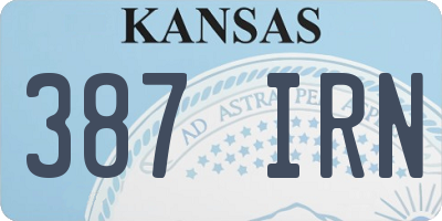 KS license plate 387IRN