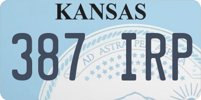 KS license plate 387IRP