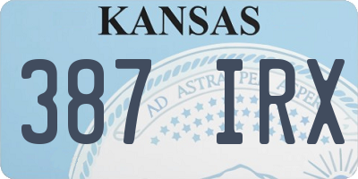 KS license plate 387IRX