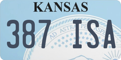 KS license plate 387ISA