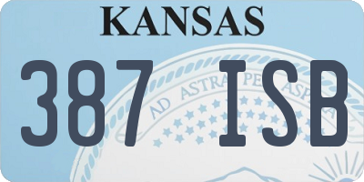 KS license plate 387ISB