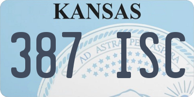 KS license plate 387ISC