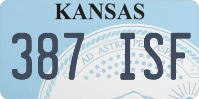 KS license plate 387ISF