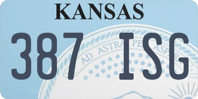KS license plate 387ISG