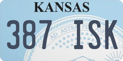 KS license plate 387ISK