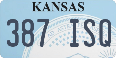 KS license plate 387ISQ