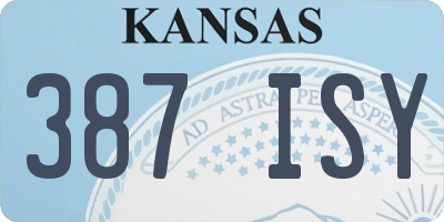 KS license plate 387ISY