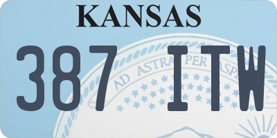 KS license plate 387ITW