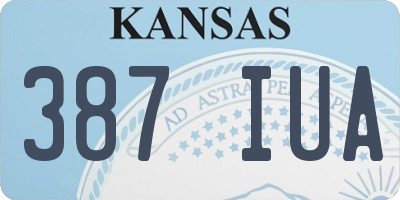 KS license plate 387IUA