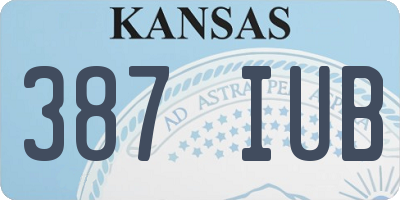 KS license plate 387IUB
