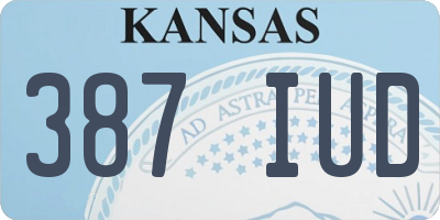 KS license plate 387IUD