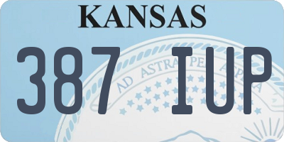 KS license plate 387IUP