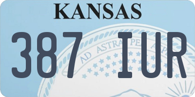 KS license plate 387IUR