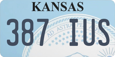 KS license plate 387IUS