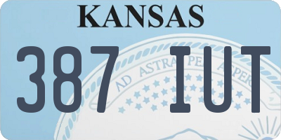 KS license plate 387IUT