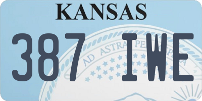 KS license plate 387IWE