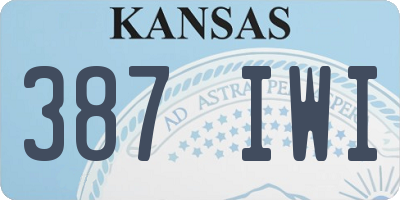 KS license plate 387IWI