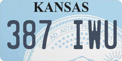 KS license plate 387IWU
