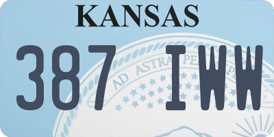 KS license plate 387IWW