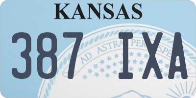 KS license plate 387IXA