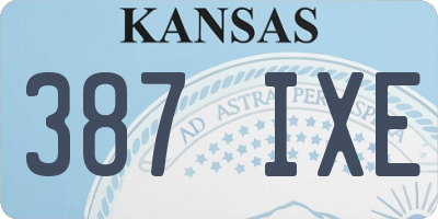 KS license plate 387IXE